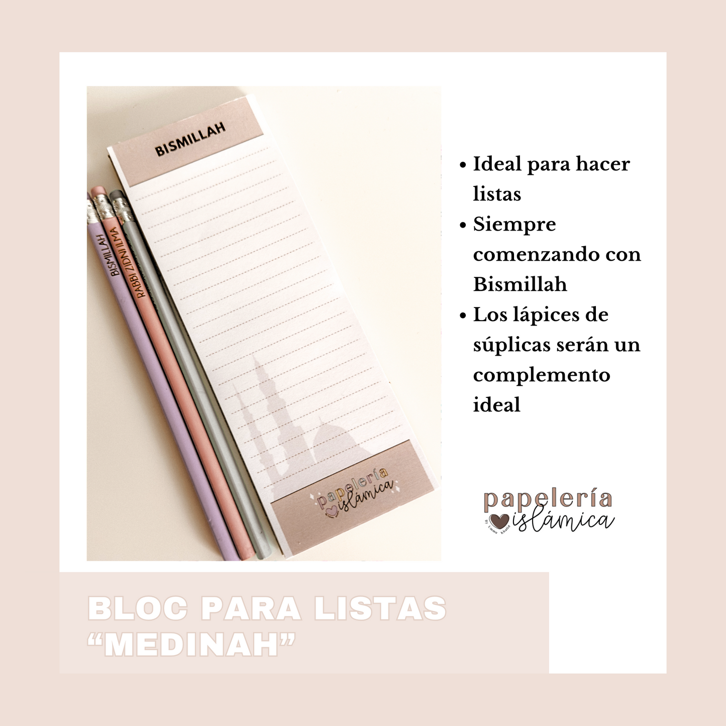 BLOC NOTAS BISMILLAH MADINAH