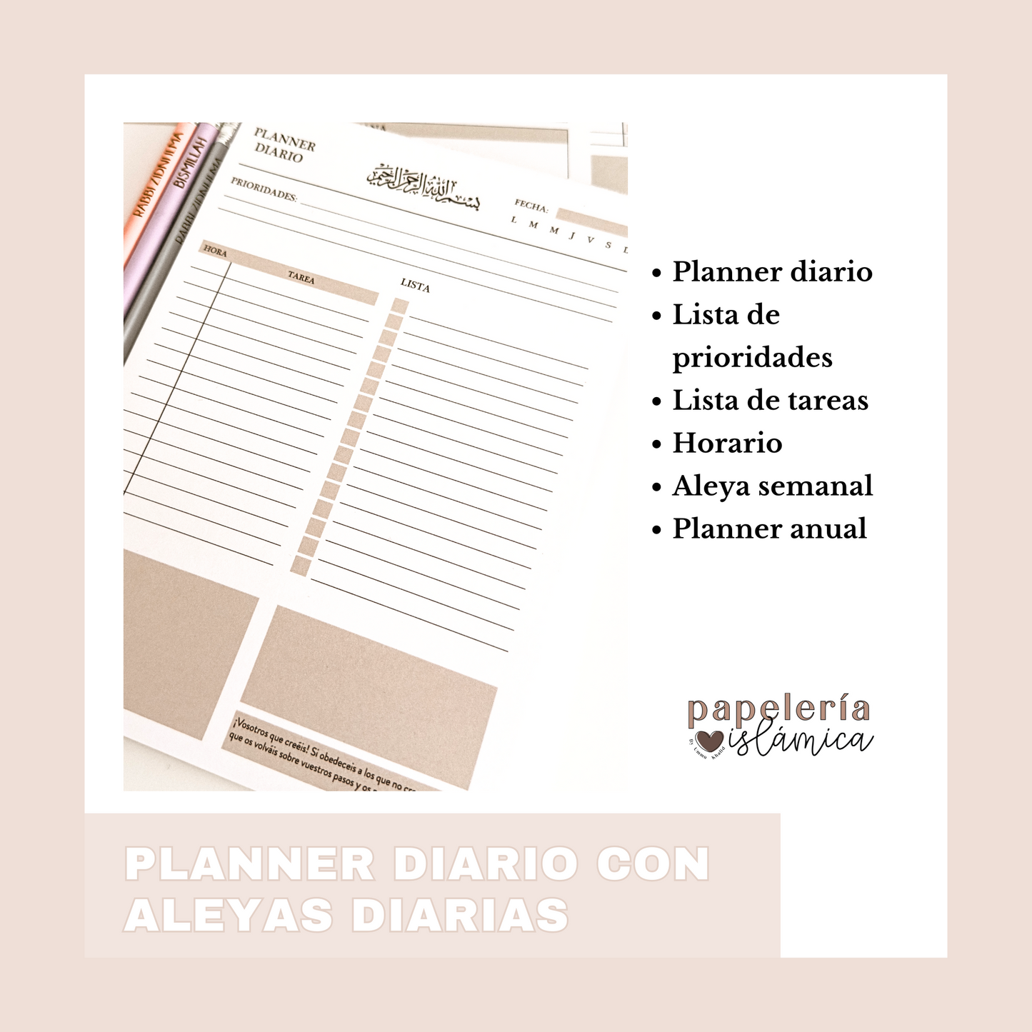 PLANNER DIARIO ISLÁMICO CON ALEYAS