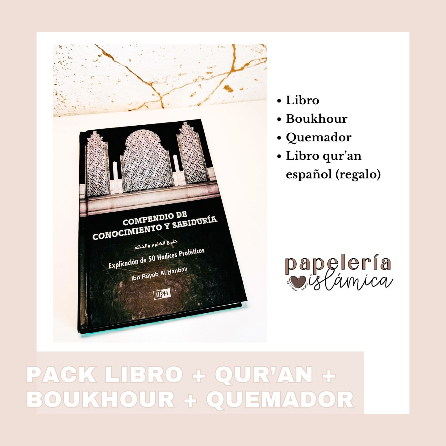 PACK LIBRO + BOUKHOUR + QUEMADOR+ QUR'AN ESPAÑOL