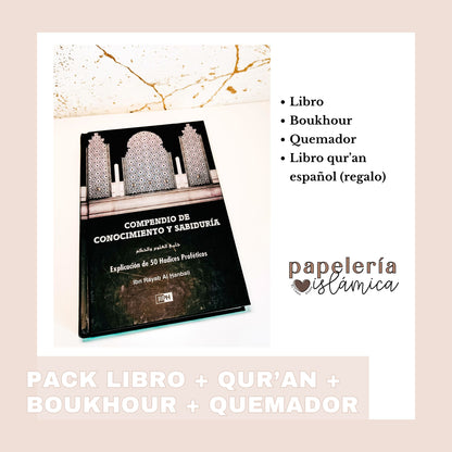 PACK LIBRO + BOUKHOUR + QUEMADOR+ QUR'AN ESPAÑOL