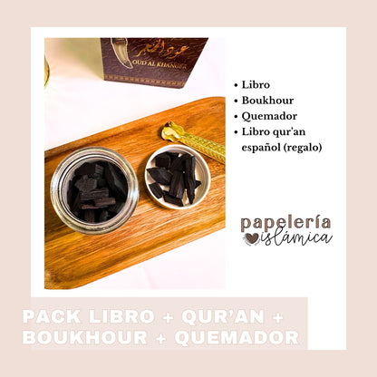 PACK LIBRO + BOUKHOUR + QUEMADOR+ QUR'AN ESPAÑOL