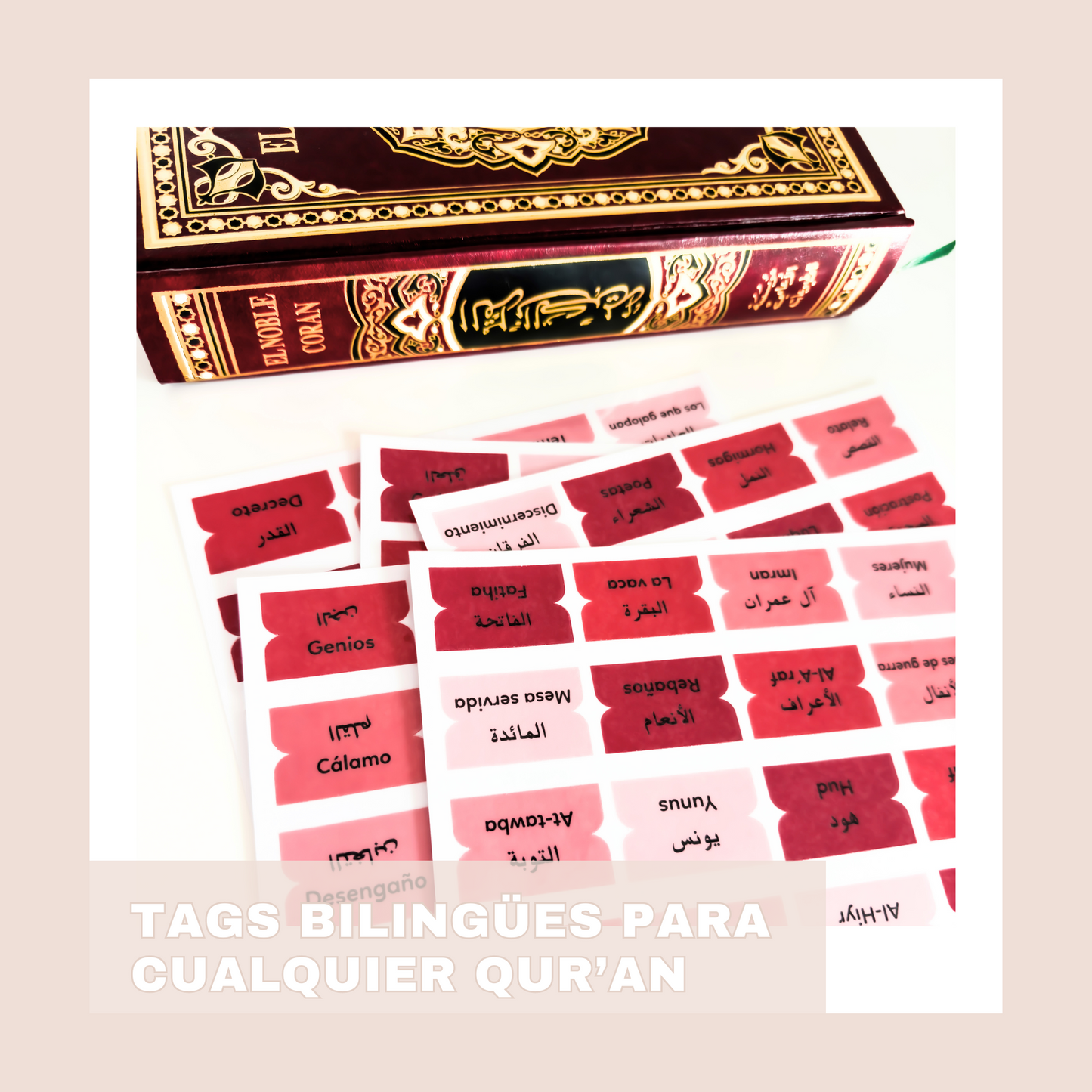 TAGS BILINGÜES ROJO QUR'AN