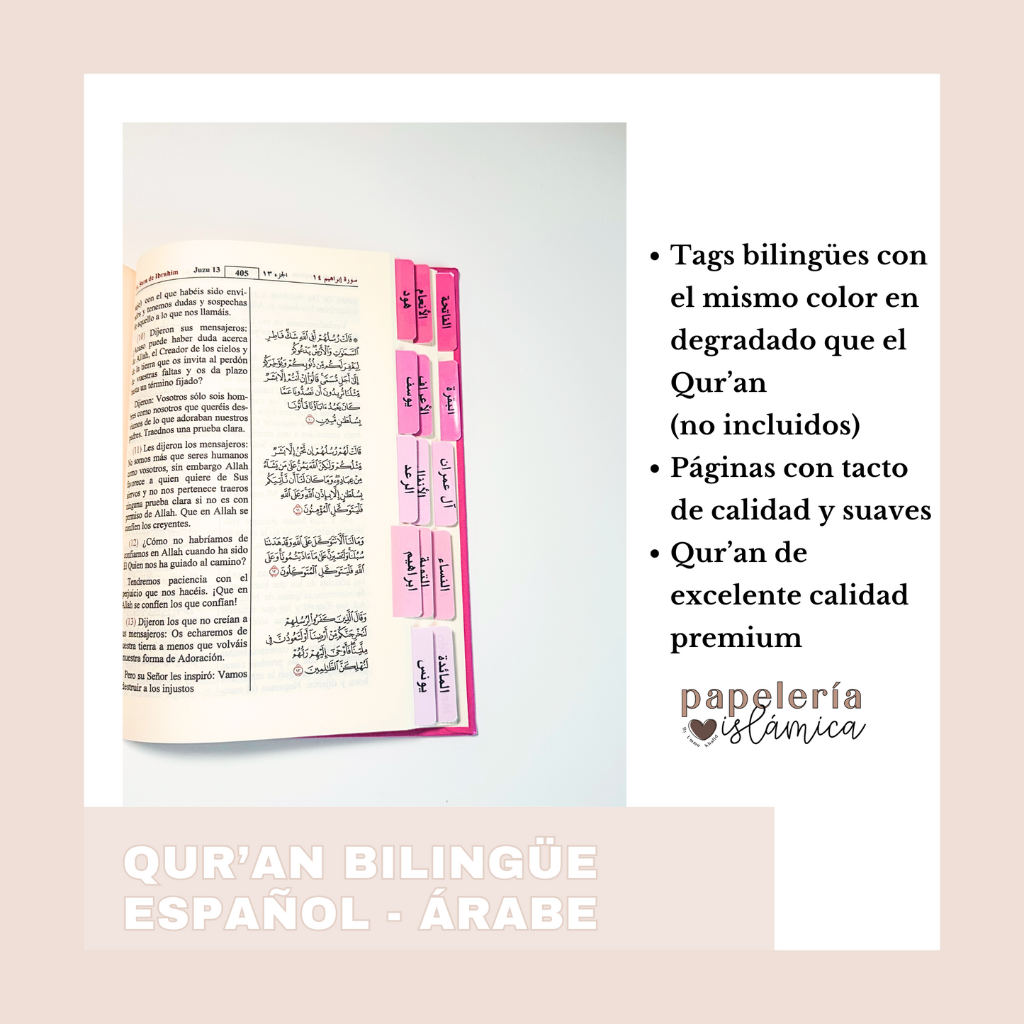 QUR'AN BILINGÜE ROSA O DORADO