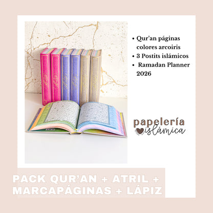 PACK QUR'AN COLORES + RAMADAN PLANNER + POST-ITS