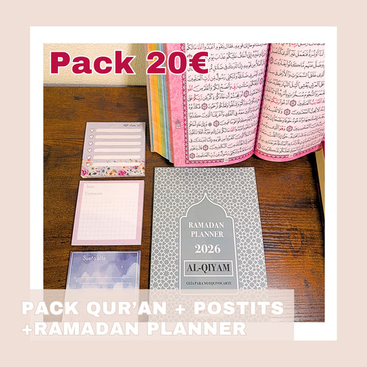 PACK QUR'AN COLORES + RAMADAN PLANNER + POST-ITS
