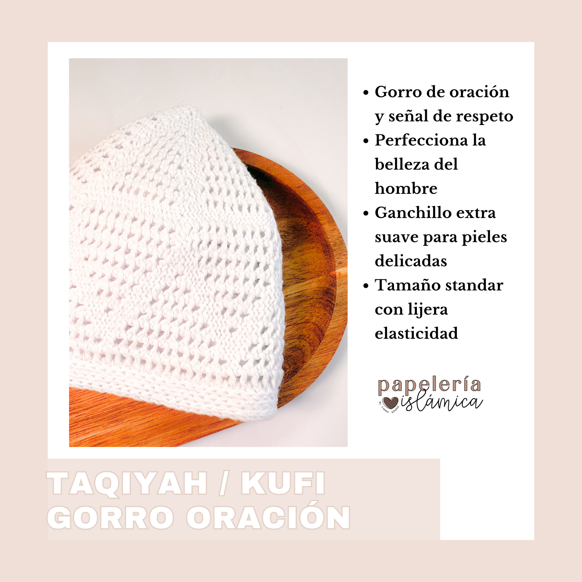 Taquiyah kufi gorro islam oracion 2