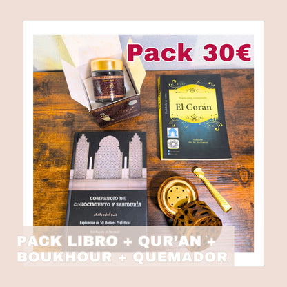 PACK LIBRO + BOUKHOUR + QUEMADOR+ QUR'AN ESPAÑOL